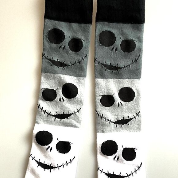 NEW DISNEY THE NIGHTMARE BEFORE CHRISTMAS JACK SKELLINGTON KNEE HIGH SOCKS - Picture 1 of 7